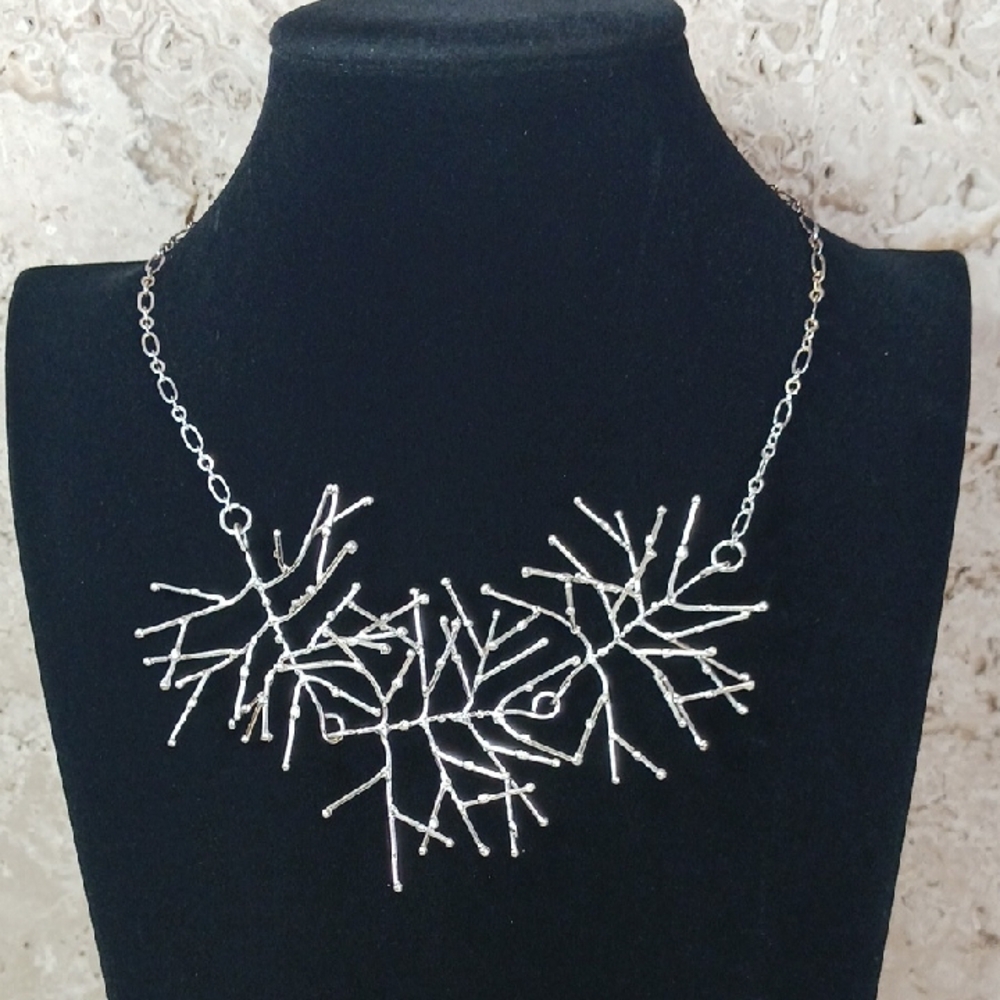 Intricate Silver Coral Branch Necklace